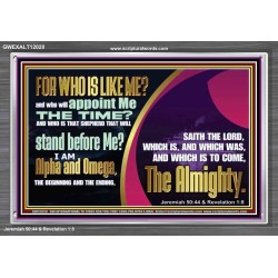 ALPHA AND OMEGA THE BEGINNING AND THE ENDING THE ALMIGHTY  Unique Power Bible Acrylic Frame  GWEXALT12028  