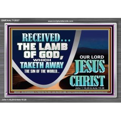 THE LAMB OF GOD THAT TAKETH AWAY THE SIN OF THE WORLD  Unique Power Bible Acrylic Frame  GWEXALT12037  "33X25"