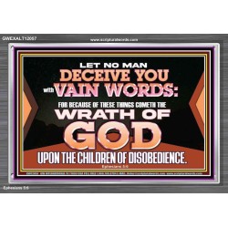 LET NO MAN DECEIVE YOU WITH VAIN WORDS  Scripture Art Work Acrylic Frame  GWEXALT12057  "33X25"