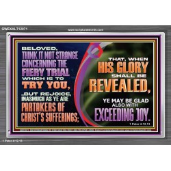 THINK IT NOT STRANGE CONCERNING THE FIERY TRIAL WHICH IS TO TRY YOU  Modern Christian Wall Décor Acrylic Frame  GWEXALT12071  "33X25"