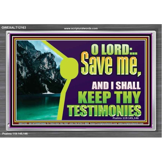 SAVE ME AND I SHALL KEEP THY TESTIMONIES  Inspirational Bible Verses Acrylic Frame  GWEXALT12163  