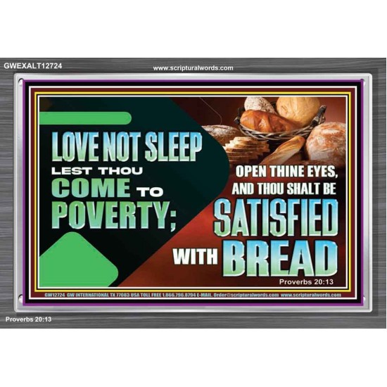 LOVE NOT SLEEP LEST THOU COME TO POVERTY  Bible Verse Art Acrylic Frame  GWEXALT12724  