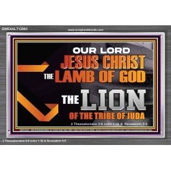 THE LION OF THE TRIBE OF JUDA CHRIST JESUS  Ultimate Inspirational Wall Art Acrylic Frame  GWEXALT12993  "33X25"
