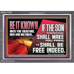IF THE SON THEREFORE SHALL MAKE YOU FREE  Ultimate Inspirational Wall Art Acrylic Frame  GWEXALT13066  "33X25"