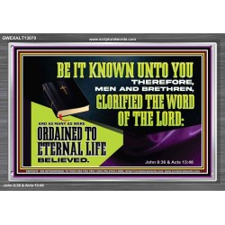 GLORIFIED THE WORD OF THE LORD  Righteous Living Christian Acrylic Frame  GWEXALT13070  "33X25"