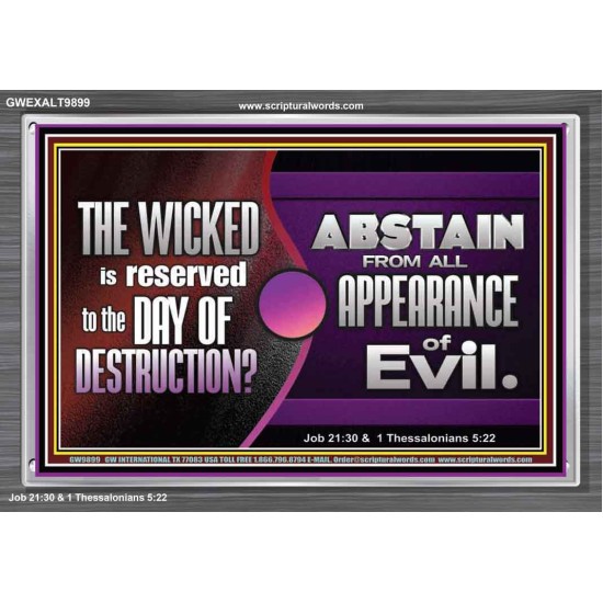 THE WICKED RESERVED FOR DAY OF DESTRUCTION  Acrylic Frame Scripture Décor  GWEXALT9899  