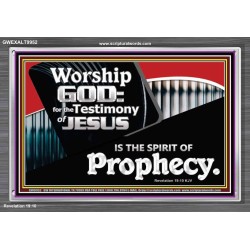JESUS CHRIST THE SPIRIT OF PROPHESY  Encouraging Bible Verses Acrylic Frame  GWEXALT9952  "33X25"