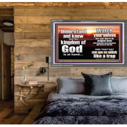 BEWARE OF THE CARE OF THIS LIFE  Unique Bible Verse Acrylic Frame  GWEXALT10317  "33X25"