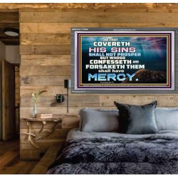 HE THAT COVERETH HIS SIN SHALL NOT PROSPER  Contemporary Christian Wall Art  GWEXALT10466  "33X25"