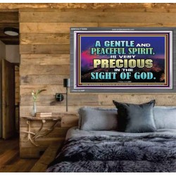 GENTLE AND PEACEFUL SPIRIT VERY PRECIOUS IN GOD SIGHT  Bible Verses to Encourage  Acrylic Frame  GWEXALT10496  "33X25"