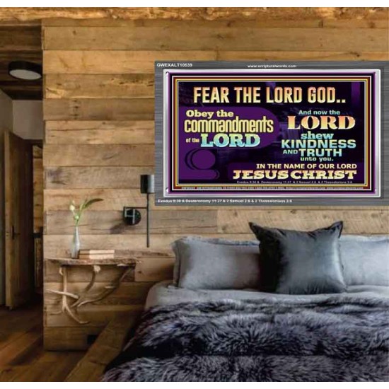 OBEY THE COMMANDMENT OF THE LORD  Contemporary Christian Wall Art Acrylic Frame  GWEXALT10539  