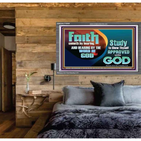 FAITH COMES BY HEARING THE WORD OF CHRIST  Christian Quote Acrylic Frame  GWEXALT10558  