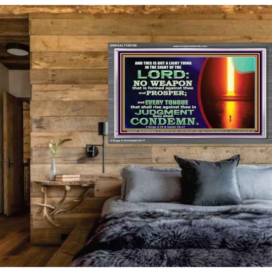 CONDEMN EVERY TONGUE THAT RISES AGAINST YOU IN JUDGEMENT  Custom Inspiration Scriptural Art Acrylic Frame  GWEXALT10616B  