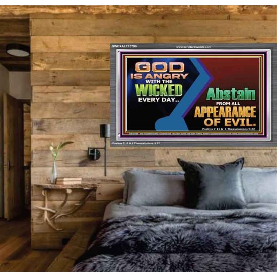 GOD IS ANGRY WITH THE WICKED EVERY DAY  Biblical Paintings Acrylic Frame  GWEXALT10790  