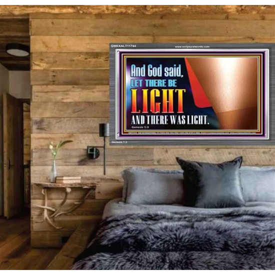 AND GOD SAID LET THERE BE LIGHT AND THERE WAS LIGHT  Biblical Art Glass Acrylic Frame  GWEXALT11744  