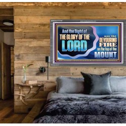 THE SIGHT OF THE GLORY OF THE LORD IS LIKE A DEVOURING FIRE ON THE TOP OF THE MOUNT  Righteous Living Christian Picture  GWEXALT11748  "33X25"