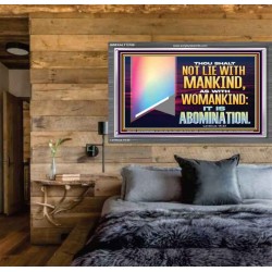 THOU SHALT NOT LIE WITH MANKIND AS WITH WOMANKIND IT IS ABOMINATION  Bible Verse for Home Acrylic Frame  GWEXALT12169  "33X25"