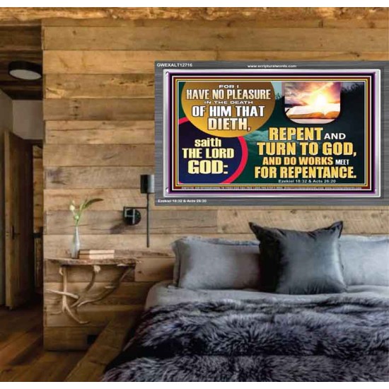 REPENT AND TURN TO GOD AND DO WORKS MEET FOR REPENTANCE  Christian Quotes Acrylic Frame  GWEXALT12716  
