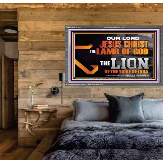 THE LION OF THE TRIBE OF JUDA CHRIST JESUS  Ultimate Inspirational Wall Art Acrylic Frame  GWEXALT12993  