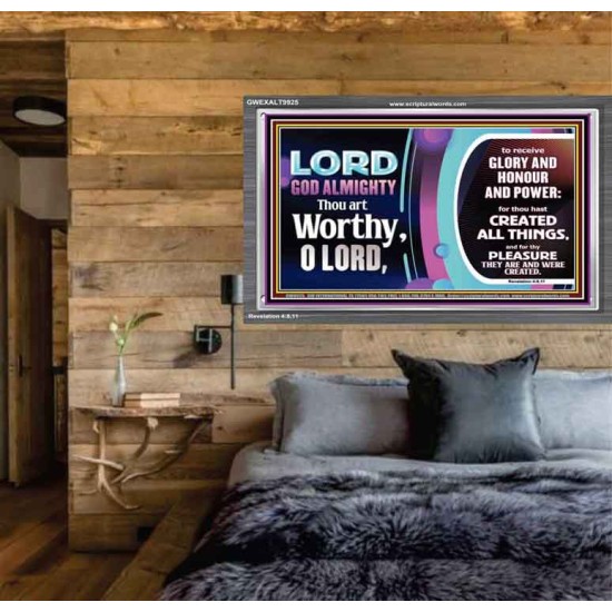 LORD GOD ALMIGHTY HOSANNA IN THE HIGHEST  Contemporary Christian Wall Art Acrylic Frame  GWEXALT9925  