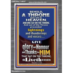 LIGHTNINGS AND THUNDERINGS AND VOICES  Scripture Art Portrait  GWEXALT10037  "25x33"