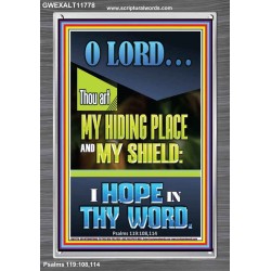 JEHOVAH OUR HIDING PLACE AND SHIELD  Encouraging Bible Verses Portrait  GWEXALT11778  "25x33"