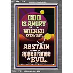 GOD IS ANGRY WITH THE WICKED EVERY DAY ABSTAIN FROM EVIL  Scriptural Décor  GWEXALT11801  "25x33"