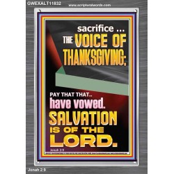 SACRIFICE THE VOICE OF THANKSGIVING  Custom Wall Scripture Art  GWEXALT11832  "25x33"