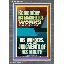 HIS MARVELLOUS WONDERS AND THE JUDGEMENTS OF HIS MOUTH  Custom Modern Wall Art  GWEXALT11839  "25x33"