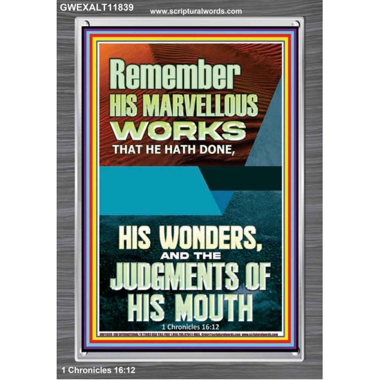 HIS MARVELLOUS WONDERS AND THE JUDGEMENTS OF HIS MOUTH  Custom Modern Wall Art  GWEXALT11839  
