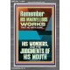 HIS MARVELLOUS WONDERS AND THE JUDGEMENTS OF HIS MOUTH  Custom Modern Wall Art  GWEXALT11839  