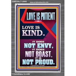 LOVE IS PATIENT AND KIND AND DOES NOT ENVY  Christian Paintings  GWEXALT12005  "25x33"