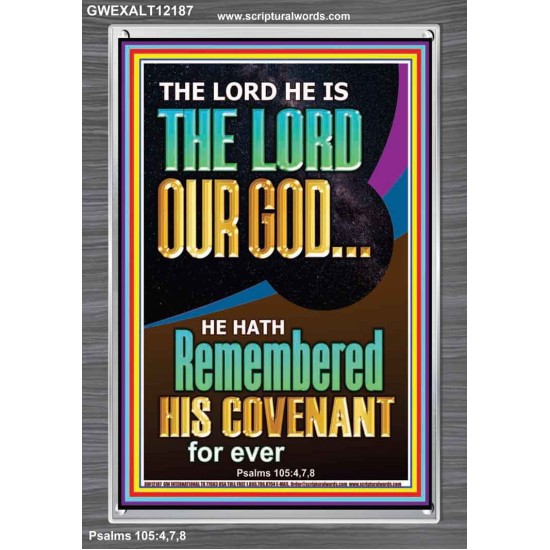 HE HATH REMEMBERED HIS COVENANT FOR EVER  Modern Christian Wall Décor  GWEXALT12187  