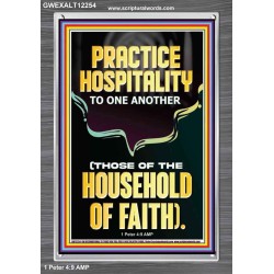 PRACTICE HOSPITALITY TO ONE ANOTHER  Contemporary Christian Wall Art Portrait  GWEXALT12254  "25x33"