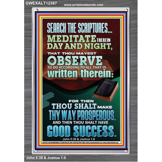 SEARCH THE SCRIPTURES MEDITATE THEREIN DAY AND NIGHT  Bible Verse Wall Art  GWEXALT12387  