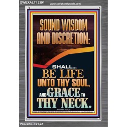 SOUND WISDOM AND DISCRETION SHALL BE LIFE UNTO THY SOUL  Bible Verse for Home Portrait  GWEXALT12391  "25x33"