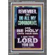 DO ALL MY COMMANDMENTS AND BE HOLY  Christian Portrait Art  GWEXALT13010  