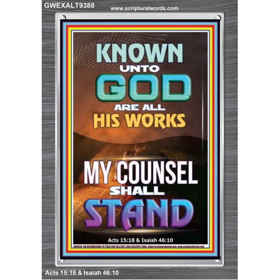 KNOWN UNTO GOD ARE ALL HIS WORKS  Unique Power Bible Portrait  GWEXALT9388  