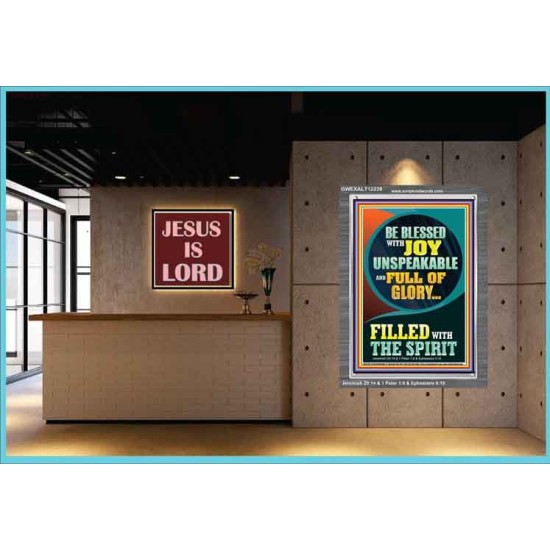 BE BLESSED WITH JOY UNSPEAKABLE  Contemporary Christian Wall Art Portrait  GWEXALT12239  
