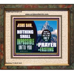 WITH GOD NOTHING SHALL BE IMPOSSIBLE  Modern Wall Art  GWFAITH10111  "18X16"