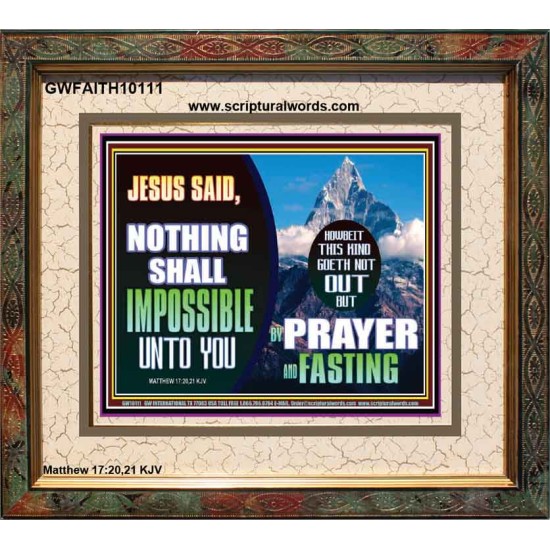 WITH GOD NOTHING SHALL BE IMPOSSIBLE  Modern Wall Art  GWFAITH10111  
