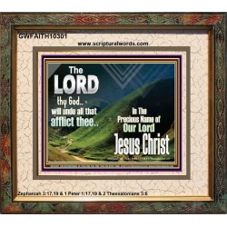 THE LORD WILL UNDO ALL THY AFFLICTIONS  Custom Wall Scriptural Art  GWFAITH10301  "18X16"