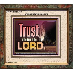 TRUST IN THE NAME OF THE LORD  Unique Scriptural ArtWork  GWFAITH10303  "18X16"