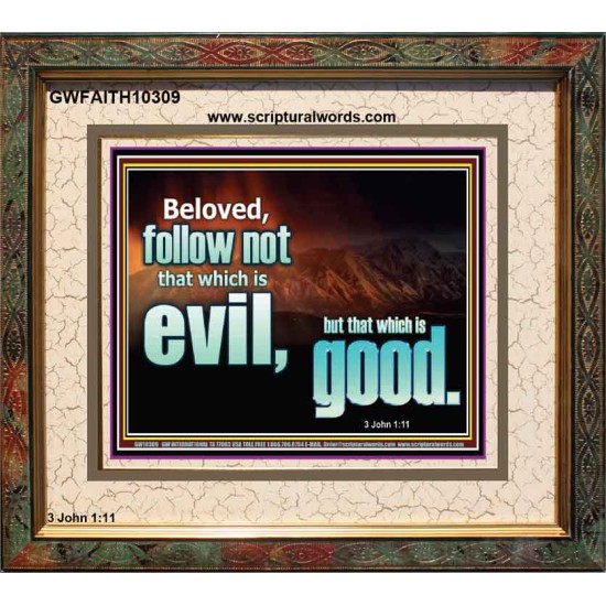 FOLLOW NOT WHICH IS EVIL  Custom Christian Artwork Portrait  GWFAITH10309  