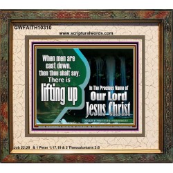 YOU ARE LIFTED UP IN CHRIST JESUS  Custom Christian Artwork Portrait  GWFAITH10310  "18X16"