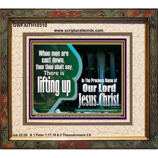 YOU ARE LIFTED UP IN CHRIST JESUS  Custom Christian Artwork Portrait  GWFAITH10310  