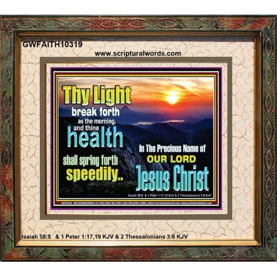 THY HEALTH WILL SPRING FORTH SPEEDILY  Custom Inspiration Scriptural Art Portrait  GWFAITH10319  