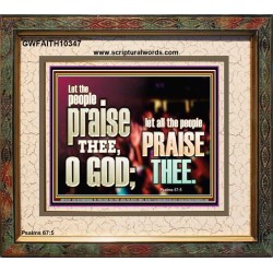 LET ALL THE PEOPLE PRAISE THEE O LORD  Printable Bible Verse to Portrait  GWFAITH10347  "18X16"