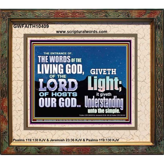 THE WORDS OF LIVING GOD GIVETH LIGHT  Unique Power Bible Portrait  GWFAITH10409  