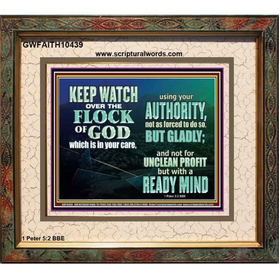 WATCH THE FLOCK OF GOD IN YOUR CARE  Scriptures Décor Wall Art  GWFAITH10439  